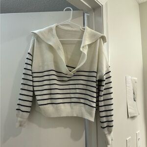 Striped White and Black Sweater
